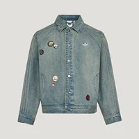 Veste en jean Adidas Authentic Three Leaves pour homme, style sport et mode, col à revers KT6363 1