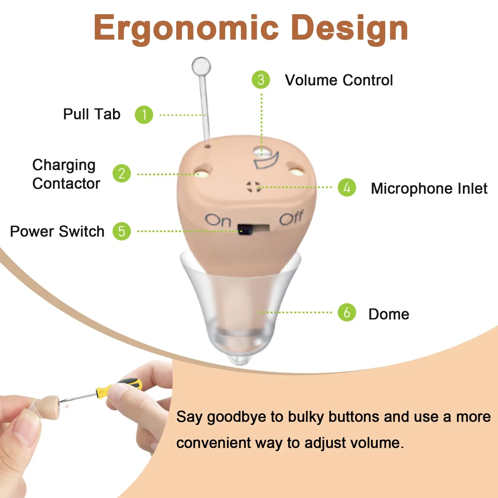 Laifa Hearing Aids for Adults Seniors with Charging Case OTC Hearing Aids Rechargeable for Adults Seniors with Noise Cancelling 6