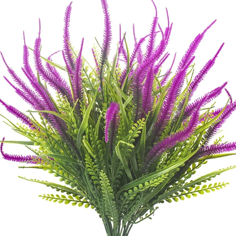 

Искусственные растения 10 цветов, уличная трава с УФ-защитой для украшения сада, крыльца, окна, коробки