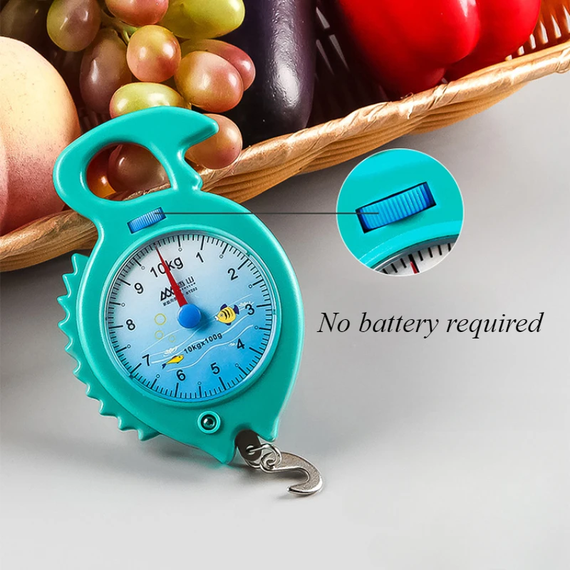 1PC Fish Scales Mechanical Portable Scales Pocket Fishing Shopping Fish Hook Mini Palm ABS Chrome Plating Supplies