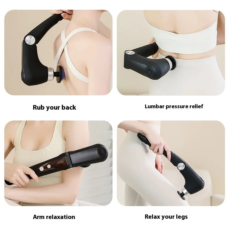 Fascia Gun Massage with Hot and Cold Heads Adjustable Angles Massager Gun for Percussion Back Muscle Neck Body Fitness