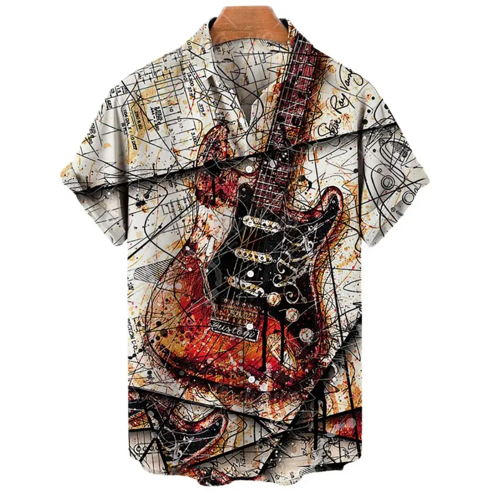 Fashion Men's Hawaiian Shirt Oversized Short Sleeve 3d