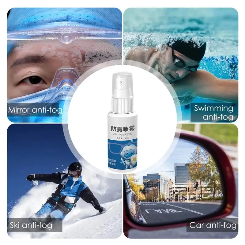50ML Anti-Fog Spray Eyeglass Cleaner Spray Mild Formula 30ml Lens Cleaner And Defogger Swim Goggles Snorkel