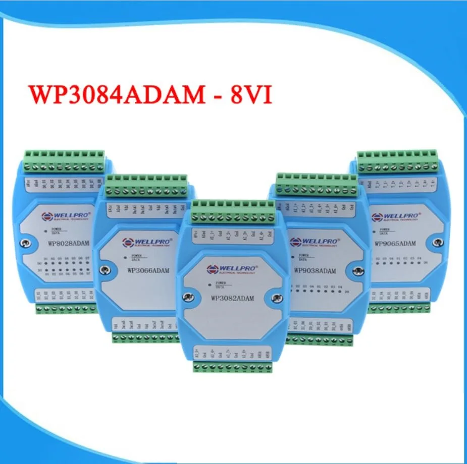 WP3084ADAM 8VI 0-10V analog input voltage acquisition module RS485 MODBUS RTU communication WELLPRO