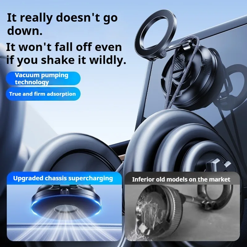 Eary Upgraded Vacuum Magnetic Car Phone Holder Magsafe 360 Rotation Ultra Suction Cup Phone Stand Mount for Your Car Accessories