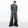 FEWQ Men Jeans Wide Leg Loose Fitting Niche Casual Pants High Waisted Male Trousers 2024 New Streetwear Fashion Autumn 24X1714 3