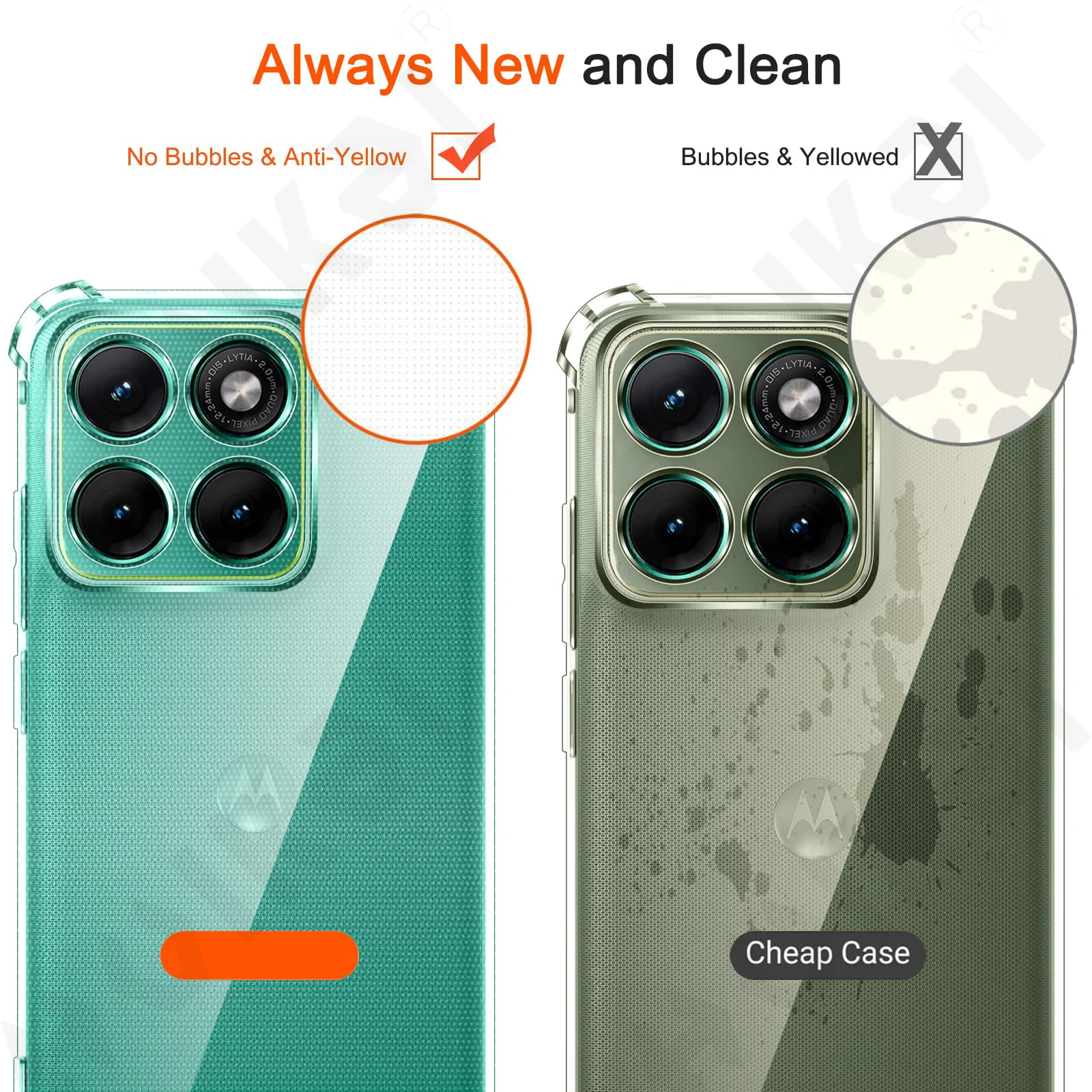 Transparent Soft TPU Case with Corner Bumper Cushion Protection