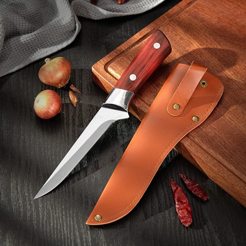 Kitchen Boning Knife Stainless Steel Fruit Paring Knife Cut Meat Pork Beef Sheep Fish Butcher Cleaver Chef with Cover meat cleaver kitchen knife