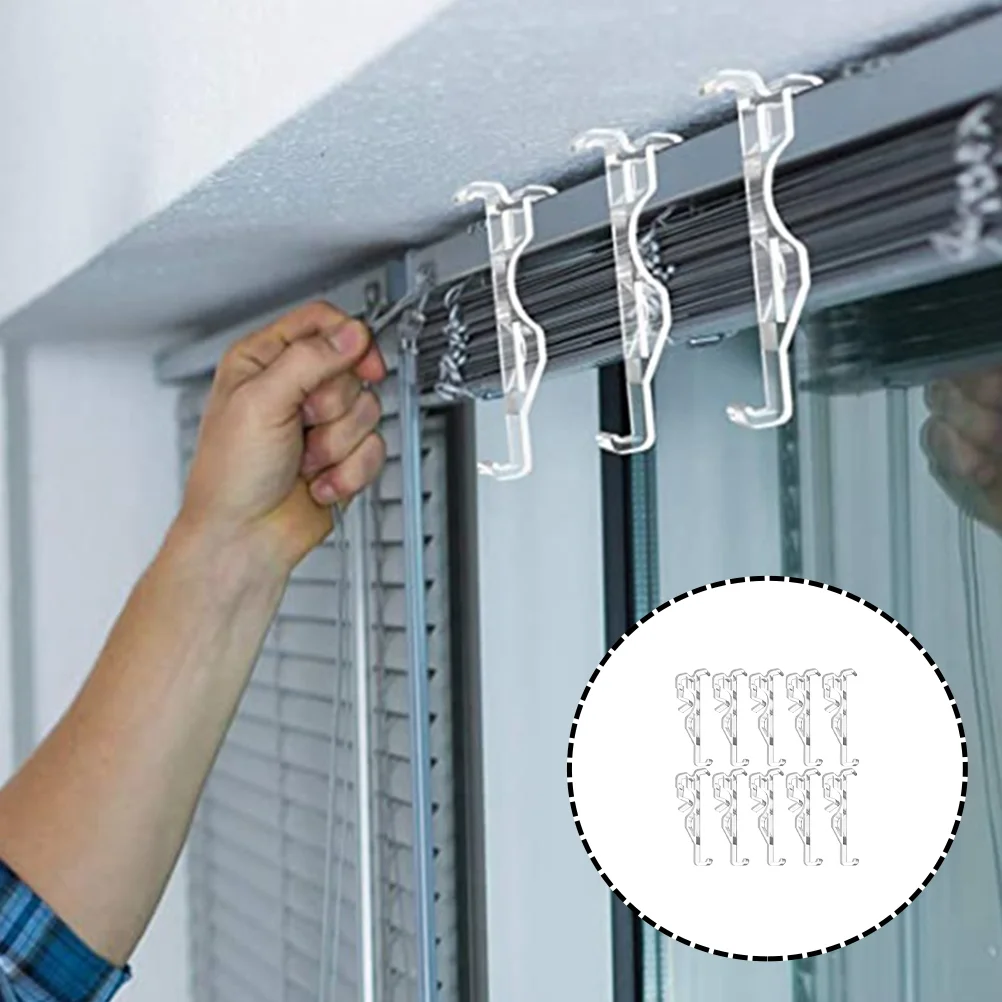 10 Pcs Wear Resistant Valance Clips Replaceable Blind Clamps Plastic Valance Clamps Blind Supply Curtain Decorative Accessories