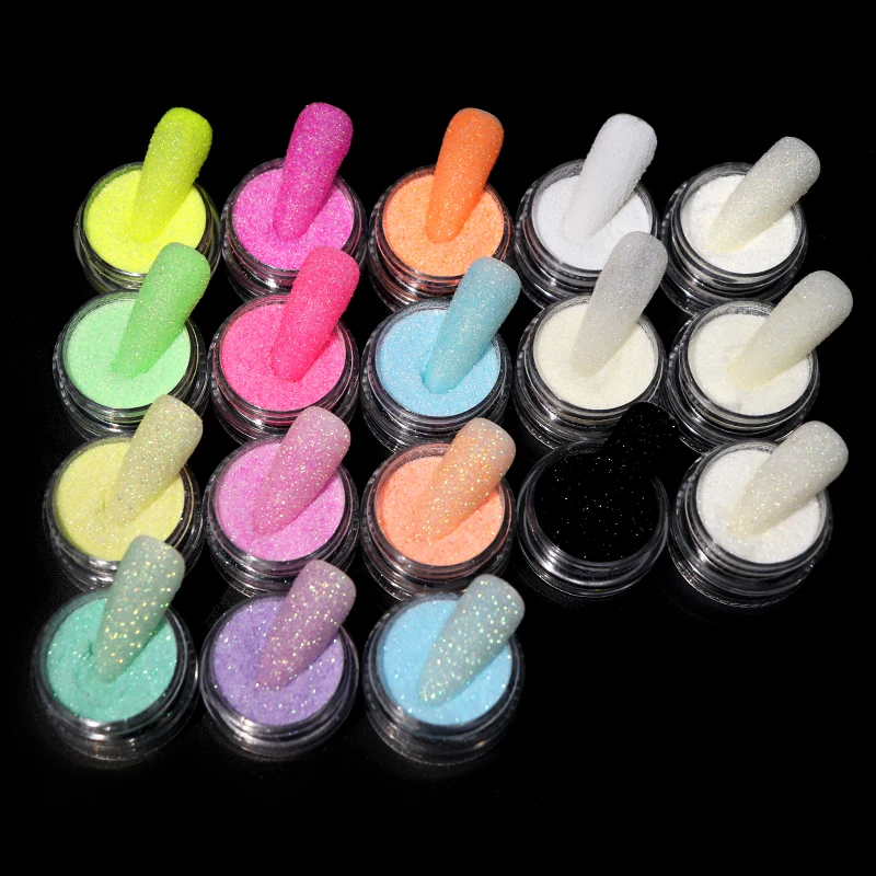 Nail Powder Acrylic Nail Powder 6Color/Set Iridescent Glitter Sugar Nail Art Shiny Powder Dust Sparkly Chrome Pigment Manicure Decoration DIY For Nails Supplies
