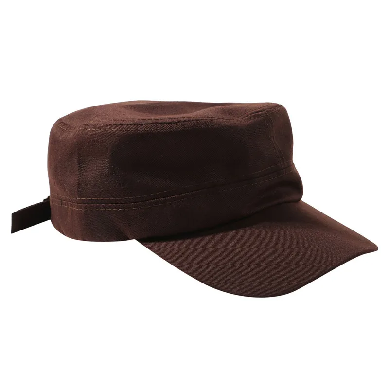 1PC Mode Männer Frauen Fünf Farben Unisex Einstellbar Klassischen Stil Plain Flache Vintage Armee Hut Kadett Militär Patrol Cap – Detail 18