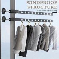 Metal No Punching Clothes Drying Rack Multi-Functional Stable Clothing Rod For Balcony Home 1