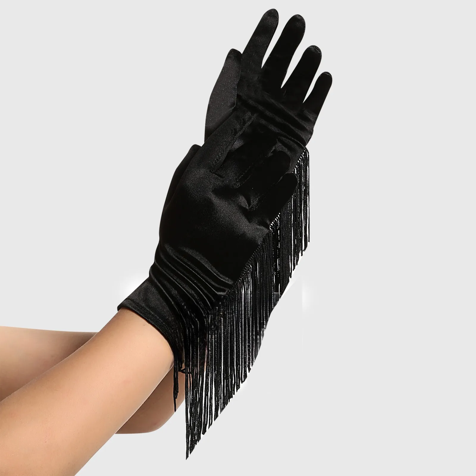

Vintage Opera Pageant Stretch Long Tassel Gloves Fringe Fingerless Gloves For Costume Dance Prom Party Club Wedding
