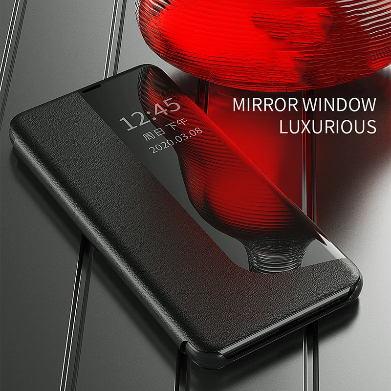 Smart View Window Flip Leather Phone Case for Huawei P40 P30 P20 Mate 20 Pro kickstand magnetic business cover for huawei p40pro leather wallet case leather case phone case leather phone case