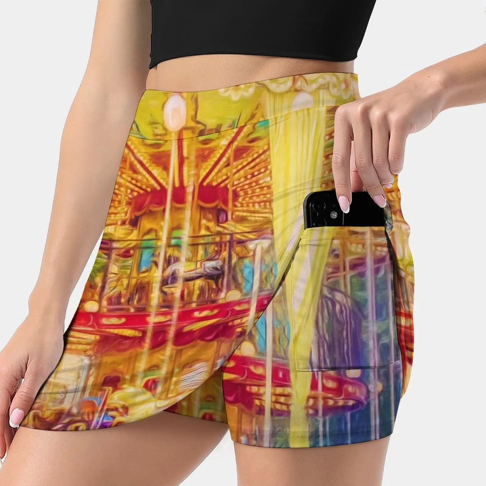

Carousel Women's skirt Y2K Summer Clothes 2022 Kpop Style Trouser Skirt With Pocket Wallaroo Images Carousel Amusement Fun