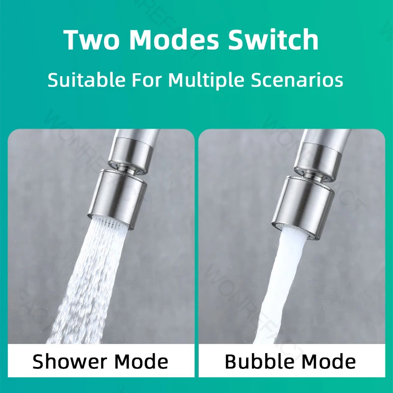 Bathroom Household Faucet Nozzle Rotating Head Aerator Water-saving Splash-proof Brass Tap Spray Extender Sink  Faucet Bubbler 2