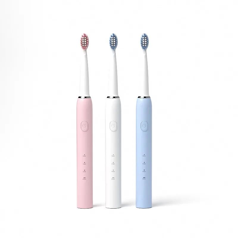 가정용 전동 칫솔, 성인용 3단계 부드러운 칫솔모 전동 칫솔, USB 충전식 음파 전동 칫솔