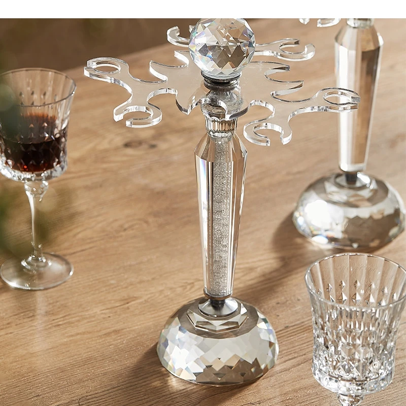Crystal Glass Red Wine Cup Set with Rotating Holder Wedding Party Champagne Light Luxury Home Bar