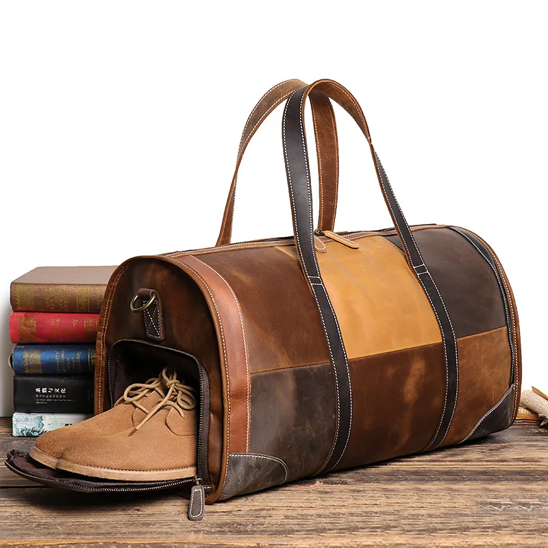 Maheu New Design Leather Travel Bag Soft Cowskin Duffle Bag Black Travel  Duffle Bag Weekend Bag Of Men Women Luggage Bag 50 Cm - Travel Tote -  AliExpress