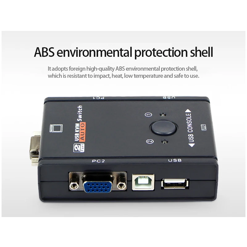2 인 1 아웃 4K USB VGA KVM 스위치 박스, 2 PC 공유 키보드 마우스 플러그, Ply 비디오 디스플레이, USB 스위치 분배기