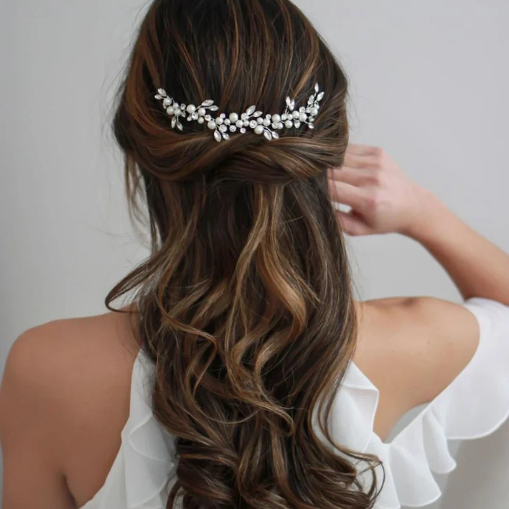 Bridal Hair Accessories wedding crystal hair vines flower leaf headpieces handmade pearls crystal headbands prom bridal