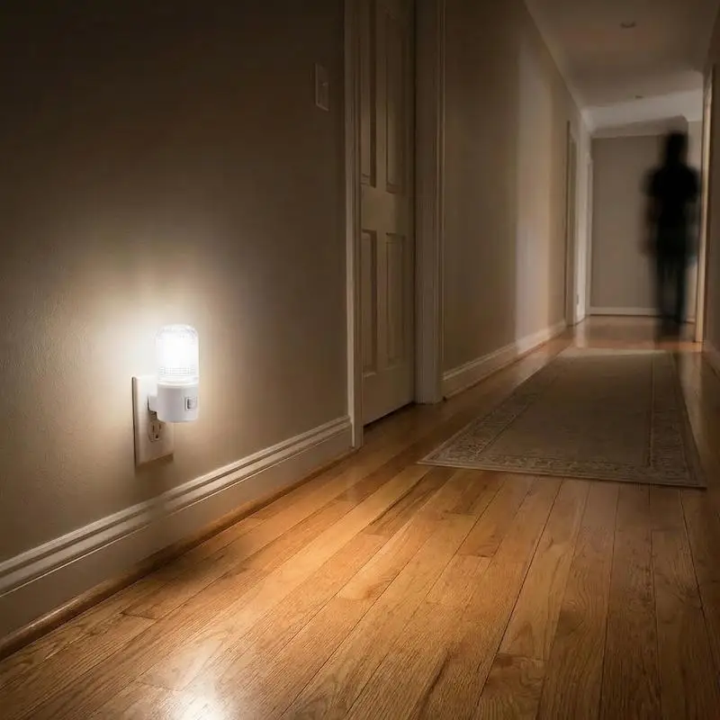 1PC LED 야간 조명 EU/US 플러그 비상 조명 거실 침실 조명 벽걸이 형 홈 침대 옆 램프 아이 베이비