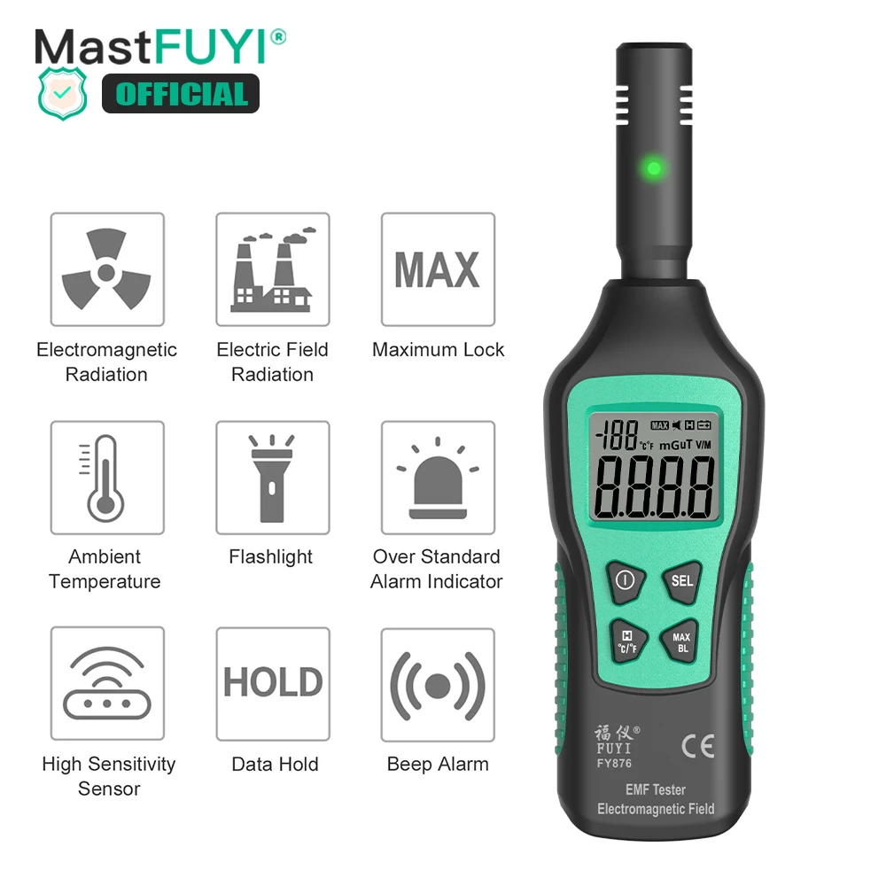 

MASTFUYI Radiation Dosimeter EMF Meter Electromagnetic Radiation Detector Household High Precision Wave Radiation Tester Monitor