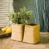 Garden Plant Flower Baskets  Handmade Rattan Storage Basket Bamboo Baskets Foldable Seagrass Straw Toy Storage Container 3