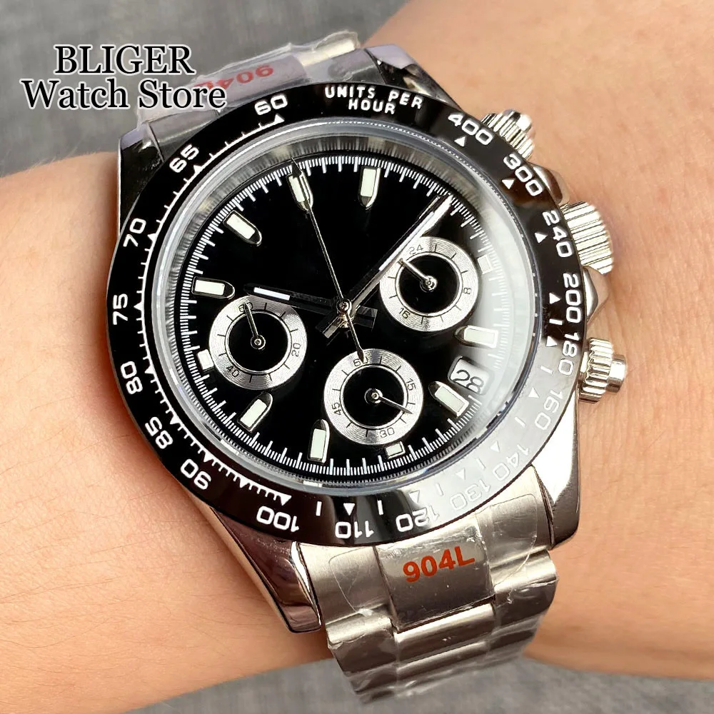 39mm クォーツ時計 クロノグラフ ビジネス サファイアガラス メンズ