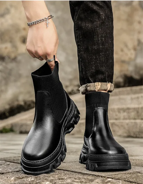 Hombre Botas Chelsea Con Plataforma Botas Chelsea Hombre Botas Chelsea Con  Plataforma Audrick De Piel