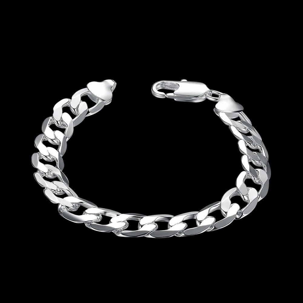 

Special offer 925 Sterling Silver Classic 10MM chain Bracelets for men's women Wedding party Christmas Gifts fashion Jewelry