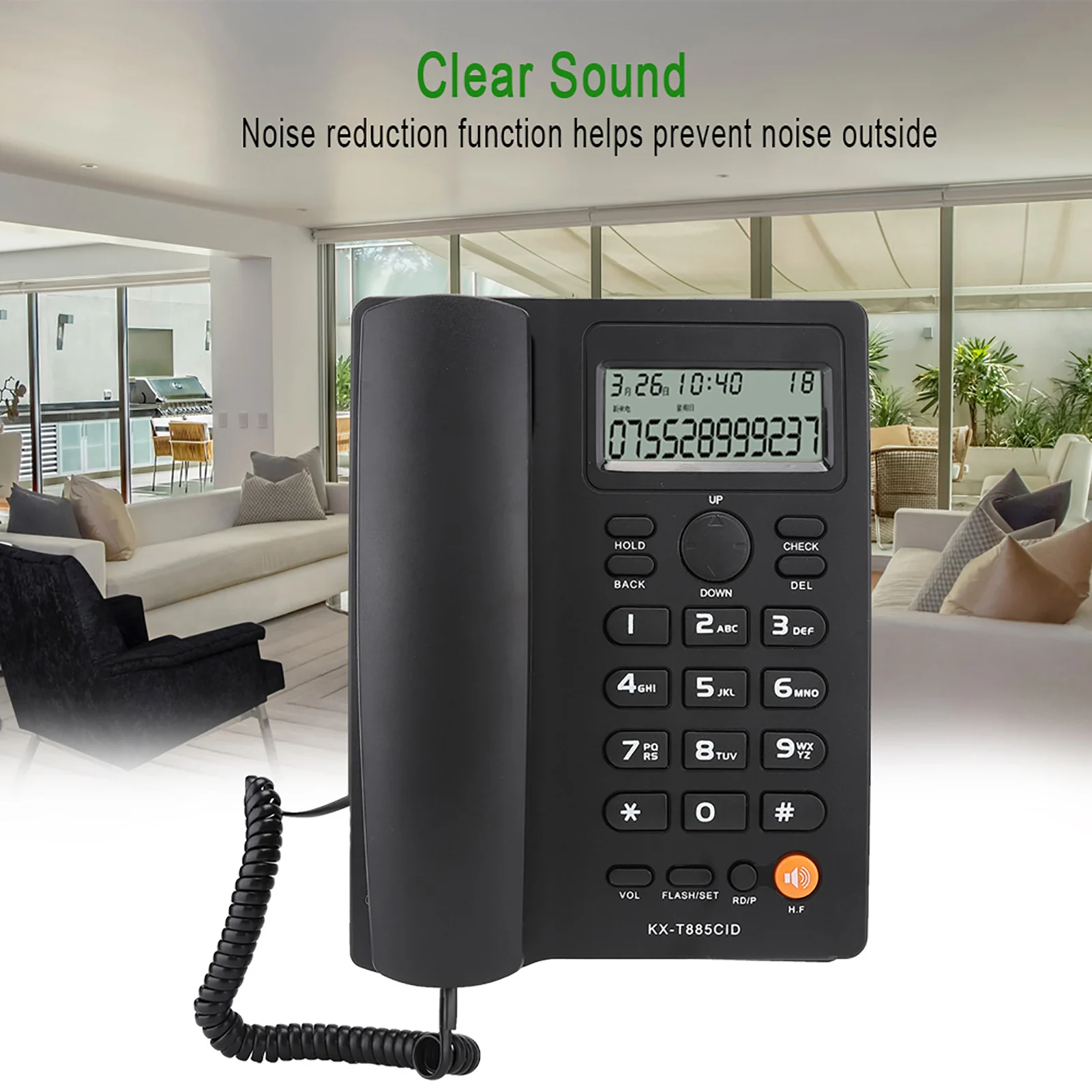 KX-T885CID Caller ID Telephone Caller ID Telephone Handsfree Calling Home  Hotel Landline Phone English