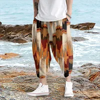 Baggy Harem Pants Men Trousers Causal Ethnic Print Hippie Joggers Cross-Pants Loose Trousers Lantern Wide Leg Pants Pantalon - Image 3