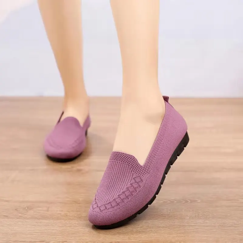 Casual Shoes Women Summer Mesh Breathable Flat Ladies Shoes Comfort Light Sock Sneakers Women Slip on Loafers Zapatillas Mujer