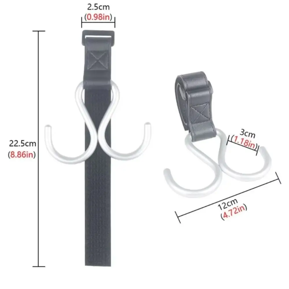 Creative S Shape Baby Stroller Hooks Double Hook PU Hanging Hook Stroller Accessories Solid Color Stroller Accessories Pram