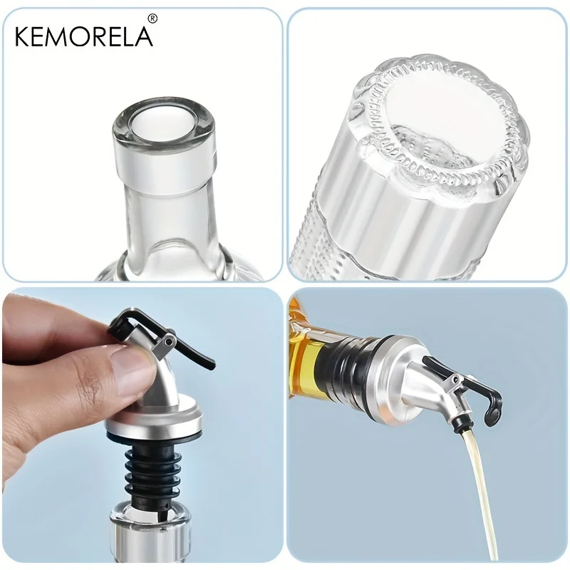 Distributeur Huile Vinaigre Verre Avec Pompe Acier Inoxydable - Contrôle Précis, Anti-Gaspillage