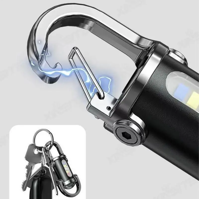 LED Keychain Light Long-lasting Camping mini Flashlight Waterproof Outdoor USB Signal Warning Pocket Lamp For Survival Fishing