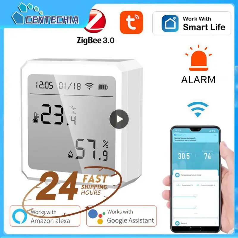 

1~10PCS With Lcd Screen Display Smart Life Wifi Temperature And Humidity Sensor Tuya App Monitor Alarm