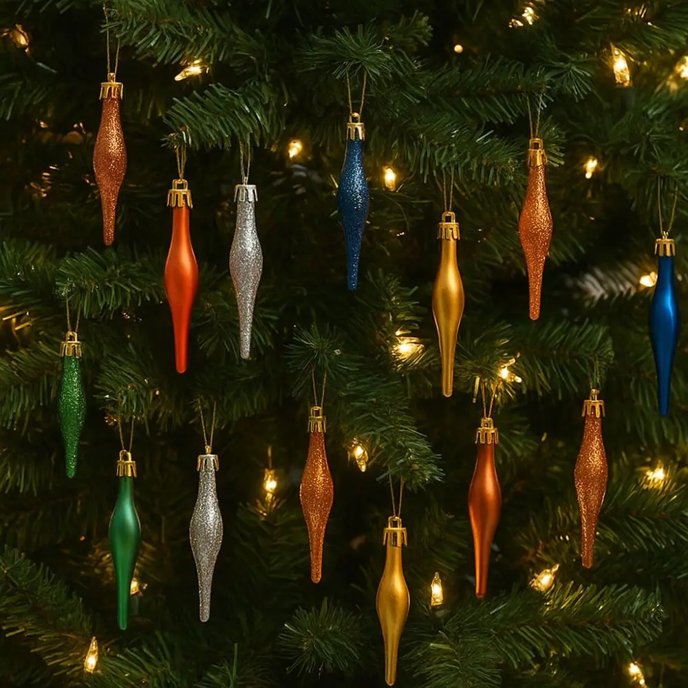 8pcs 9cm Christmas Ball Pendants Plastic Candy Shaped Christmas Hanging Ice Cream Electroplated Merry Christmas Decor Home Decor