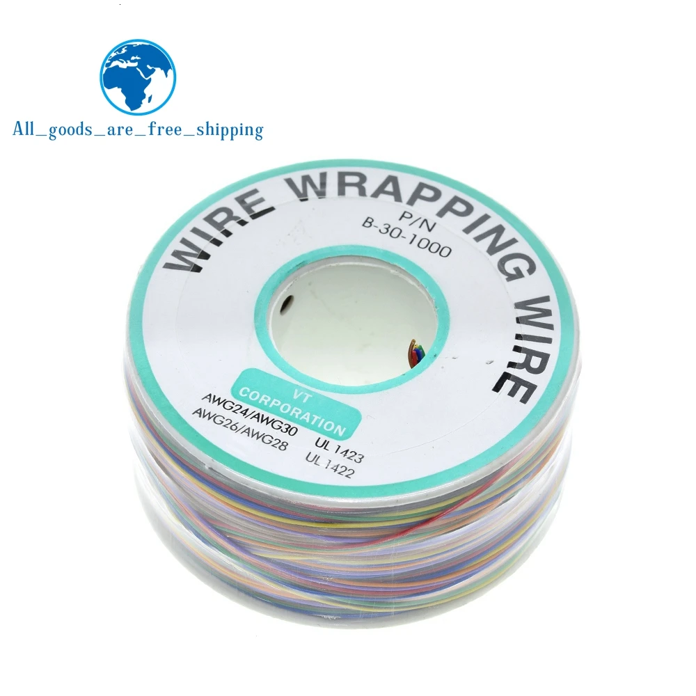 포장 와이어 절연 와이어 B-30-1000 UL1423 0.25mm 주석 도금 구리 솔리드 PVC 케이블 브레드보드 점퍼 와이어 커넥터, 8 30AWG