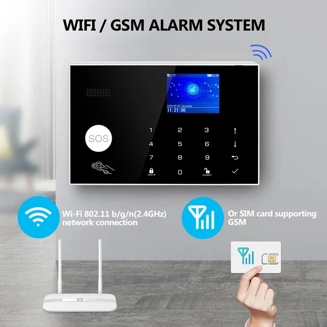 KERUI G30 Alarm System for Home WIFI GSM Security Alarm Panel with Temperature and Humidity Display Work Alexa Tuya Smart App 5