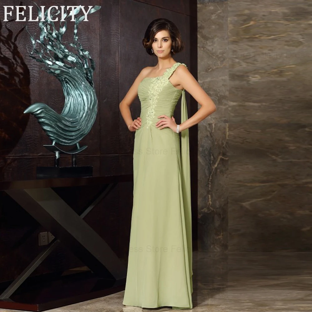 

Модное платье для матери невесты 2024 a-Силуэт платье на одно плечо для гостей свадьбы шифоновые плиссированные вечерние платья с аппликацией и блестками