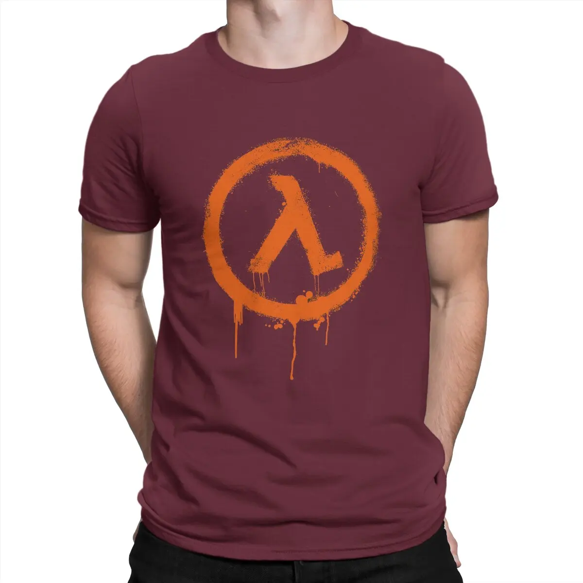 thumbnail image 1 of Camiseta Rise Shine para hombre, Half Life, vintage, de algodón puro, cuello redondo, manga corta, estampada, 1 of 7
