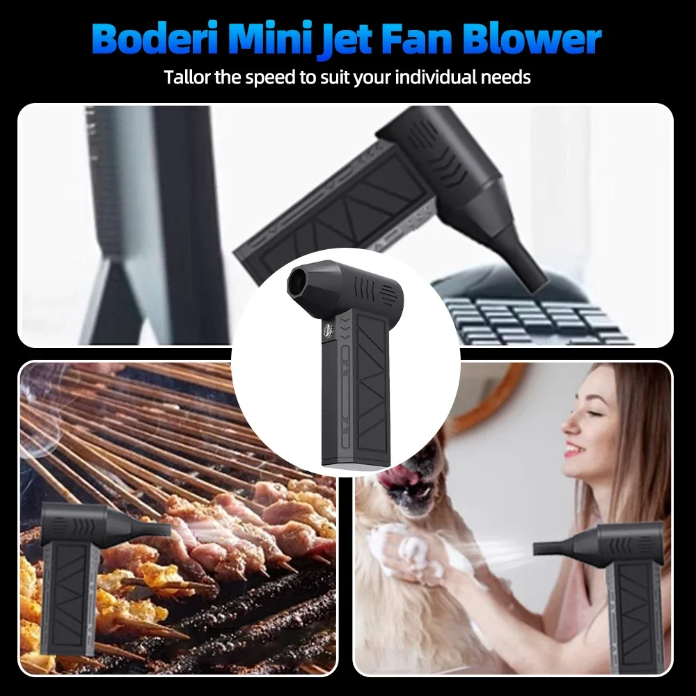 Brushless Mini Air Blower Electric Air Duster 3 Gear Turbo Violent Blower Rechargeable with Light Car Cleaning 6