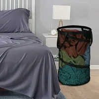 High-quality Cylindrical Folding Laundry Basket  Mesh Basket Household Large Capacity Package Multi Functional and Durable 4
