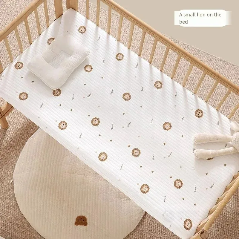 1PC Solid Color Dotted Flannel Crib Sheet Crib Mattress Children's Bed Cover For Newborn Sheet Beding Baby Bed