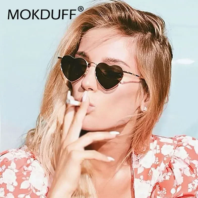 2023 New Metal Heart Shaped Sunglasses Candy Color Gradient Sun Glasses Outdoor Goggles Eyewear Oculos De Sol 2