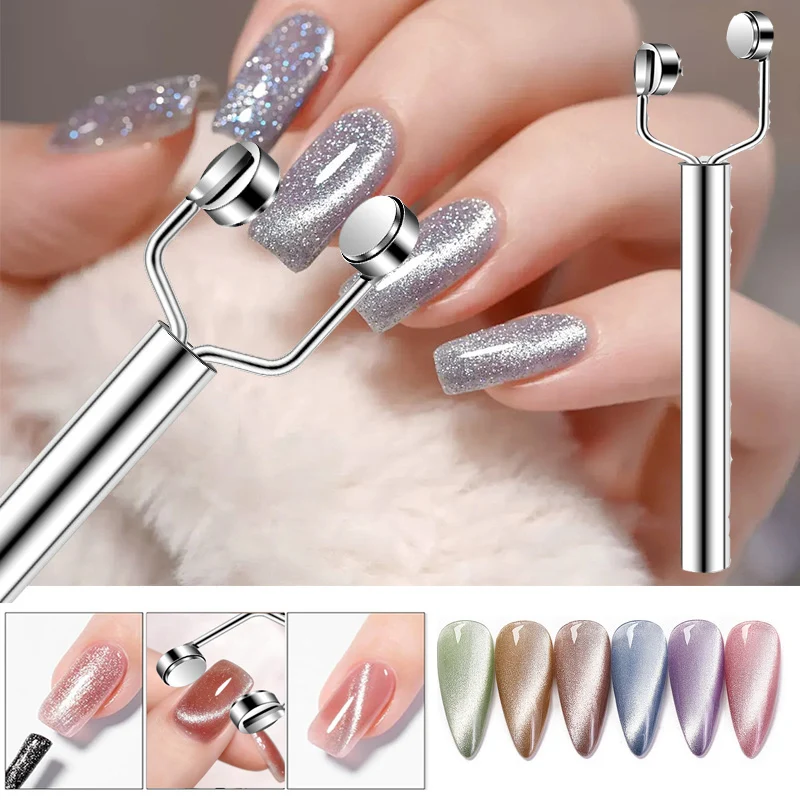 Y-shape Strong Stick for Nail Cat Eye Double Head UV Gel Polish Nail Art Tool