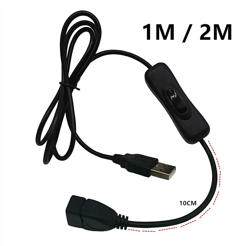 

Высококачественный медный USB-кабель Woopower, штекер-гнездо, кабель включения/выключения, переключатель, лампа, линия питания 0,3 м, 1 м