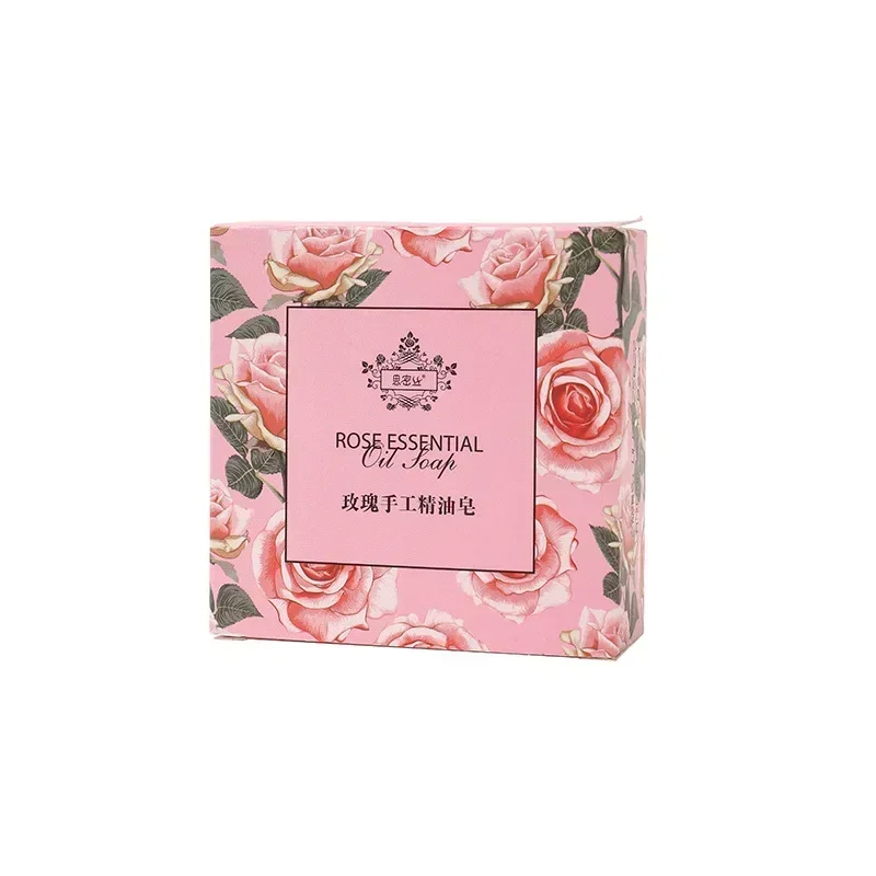 New Rose Essential Oil Soap Handmade Treatment Acnes Face Moisturizing Gently Anti Rebelles Smooth Butter Bath Skin Care Tool facial cleansing soap